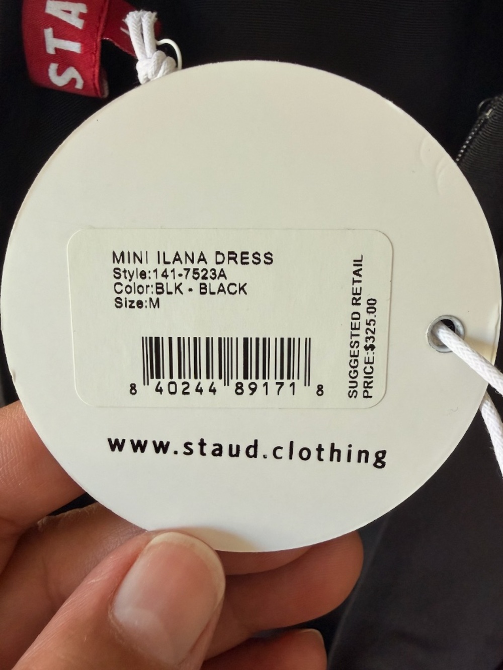 Staud - Mini Ilana High Neck Mini Dress Black Size M NWOT - Picture 9 of 13